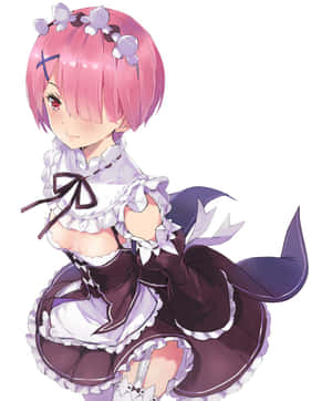 Ram From Re:zero In Beautiful High-resolution Wallpaper Wallpaper