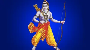 Ram Ji With Bow In Blue Wallpaper