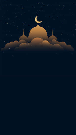 Ramadan_ Crescent_ Moon_ Over_ Mosque Wallpaper