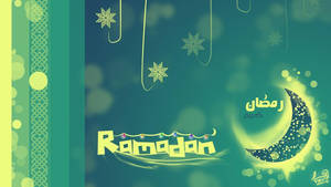 Ramadan Ornate Green Crescent Moon Wallpaper