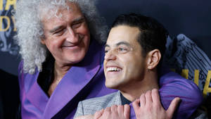 Rami Malek With Queen Wallpaper