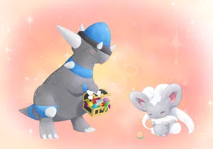 Rampardos And Cinccino Wallpaper