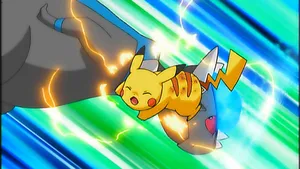 Rampardos Versus Pikachu Wallpaper