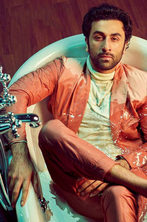 Ranbir Kapoor Bathtub Shoot Wallpaper