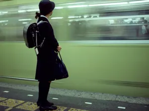 Random Person Waiting For Train Wallpaper