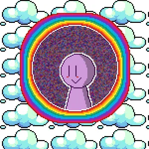 Random Pfp Rainbow With Clouds Wallpaper