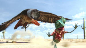 Rango Escaping From Hawk Wallpaper