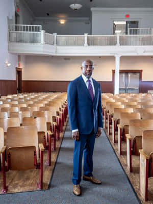 Raphael Warnock In Christian Church Wallpaper