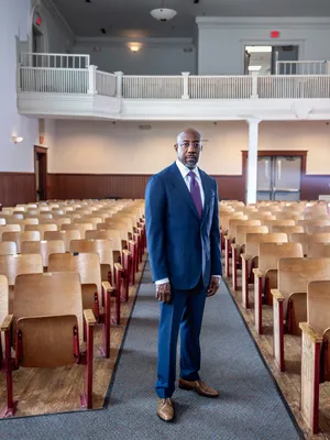 Raphael Warnock In Christian Church Wallpaper