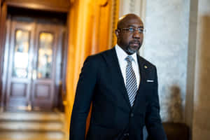 Raphael Warnock In Senate Chambers Wallpaper