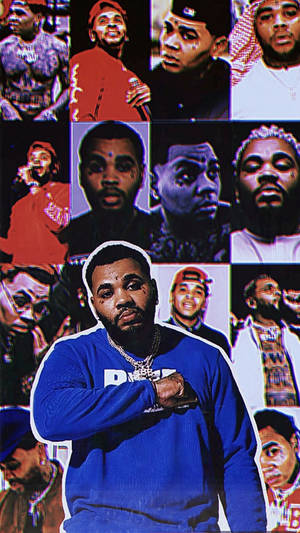 Rapper Kevin Gates Portrait Collage Wallpaper