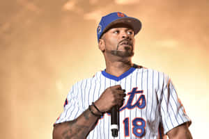 Rapperin Mets Jersey Performing Wallpaper