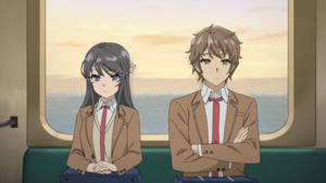 Rascal Does Not Dream Of Bunny Girl Senpai In Train Wallpaper