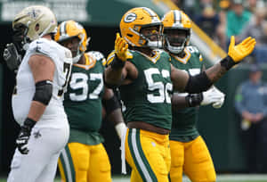 Rashan Gary Green Bay Packers Game Action Wallpaper