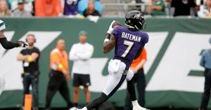 Rashod Bateman Baltimore Ravens Game Action Wallpaper