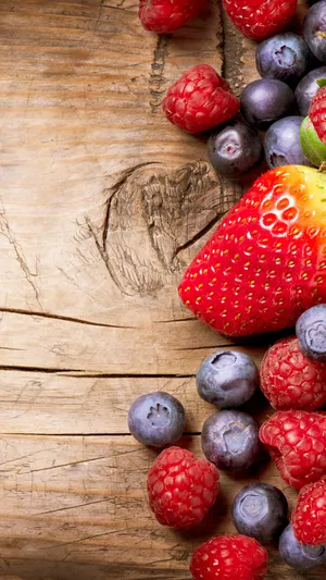 Raspberries Berries In Vertical Wallpaper