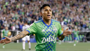 Raul Ruidiaz Green Jersey Wallpaper