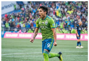 Raul Ruidiaz Screaming Soccer Field Wallpaper