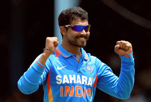 Ravindra Jadeja Celebrating Wallpaper