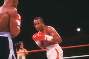 Ray Leonard Boxing Beneath Light Wallpaper