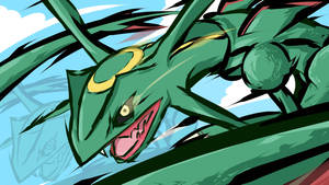 Rayquaza 2d Drawing Artwork Wallpaper