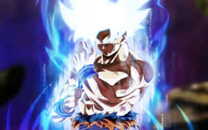 Ready For Battle, A Saiyan Warrior Strides Into Battle. Wallpaper