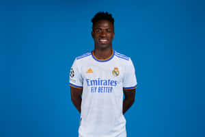 Real Madrid Player Portrait Vini Jr Wallpaper