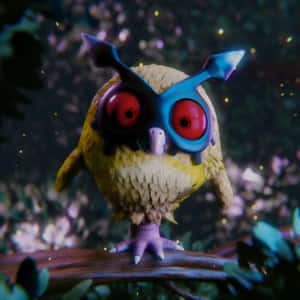 Realistic 3d Animation Of Hoothoot Pokemon Wallpaper