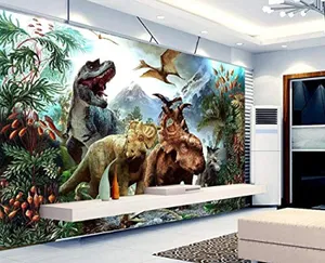 Realistic 3d Dinosaur Roaring In A Jungle Wallpaper