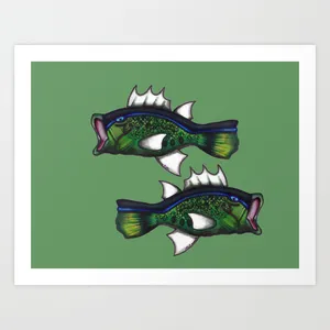 Realistic Blue-striped Basculin Wallpaper