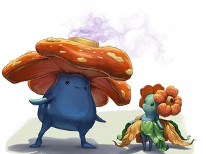 Realistic Image Of Bellossom And Gloom Wallpaper