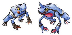 Realistic Toxicroak And Croagunk Drawing Wallpaper