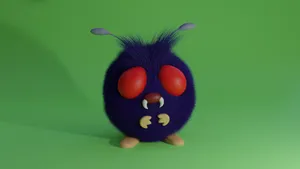 Realistic Venonat In Green Background Wallpaper