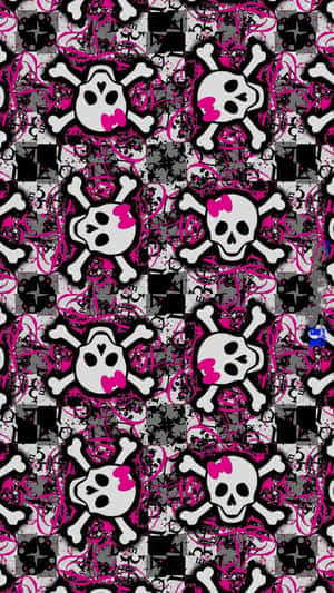 Rebelliously Atmospheric Girly Skull Art Wallpaper