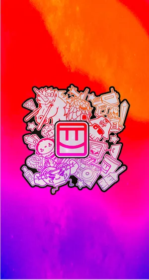 Rec Room Vibrant Sticker Collage Wallpaper