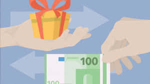 Reciprocal Exchange Of Money And Gift Illustration Wallpaper