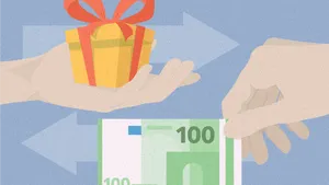 Reciprocal Exchange Of Money And Gift Illustration Wallpaper