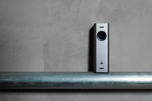 Rectangular Tall Silver Webcam On Metal Wallpaper