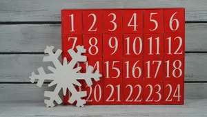 Red Advent Calendar With Snowflake Wallpaper