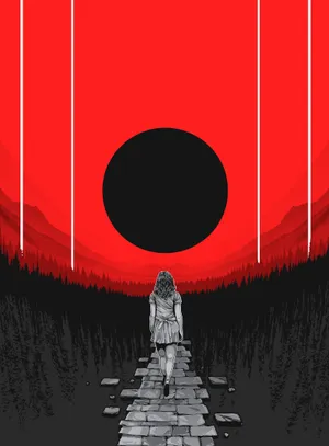 Red Aesthetic Anime Laptop With Unique Visual Design Wallpaper