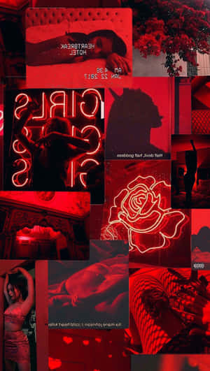 Red Aesthetic Collage Wallpaper Wallpaper