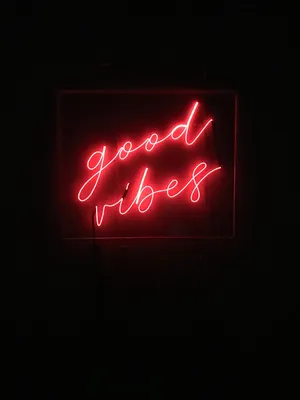 Red Aesthetic Neon Good Vibes Wallpaper