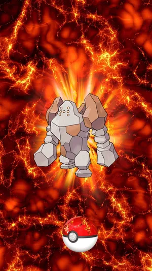Red Aesthetic Regirock Phone Wallpaper