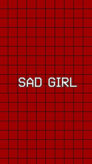 Red Aesthetic Sad Girl Text Wallpaper
