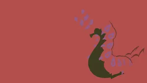 Red Aesthetic Scolipede Minimalist Desktop Wallpaper