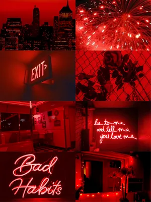 Red Aesthetic Tumblr Different Neon Signs And Photos Wallpaper