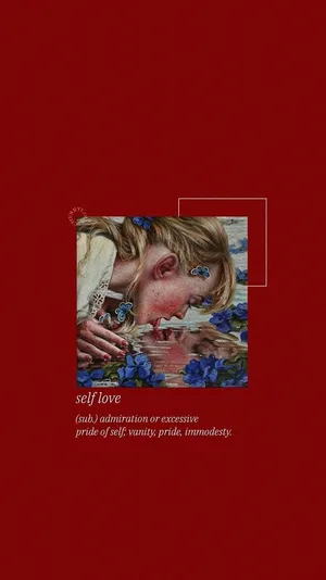 Red Aesthetic Tumblr Self Love Painting Wallpaper