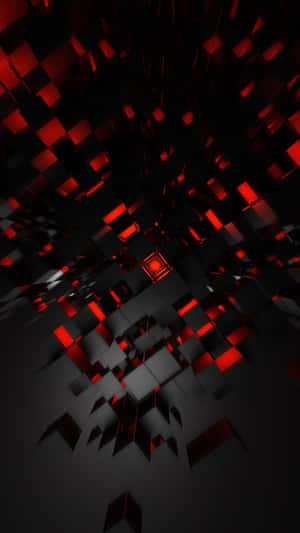 Red And Black Abstract Background With Cubes Wallpaper