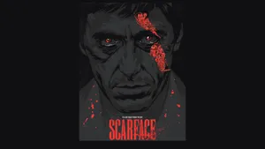 Red And Black Al Pacino Scarface Art Wallpaper