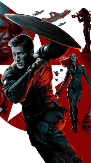 Red And Black Captain America Iphone Wallpaper